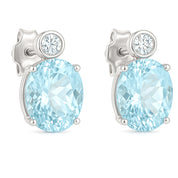 Orecchini - 18 carati Oro bianco - 4.80ct. tw. Acquamarina - Diamante