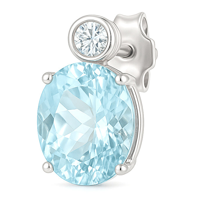 Orecchini - 18 carati Oro bianco - 4.80ct. tw. Acquamarina - Diamante