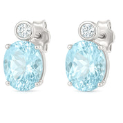 Orecchini - 18 carati Oro bianco - 4.80ct. tw. Acquamarina - Diamante