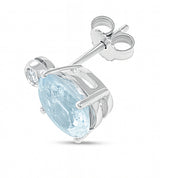 Orecchini - 18 carati Oro bianco - 4.80ct. tw. Acquamarina - Diamante