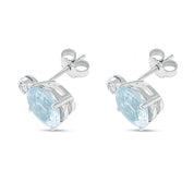 Orecchini - 18 carati Oro bianco - 4.80ct. tw. Acquamarina - Diamante