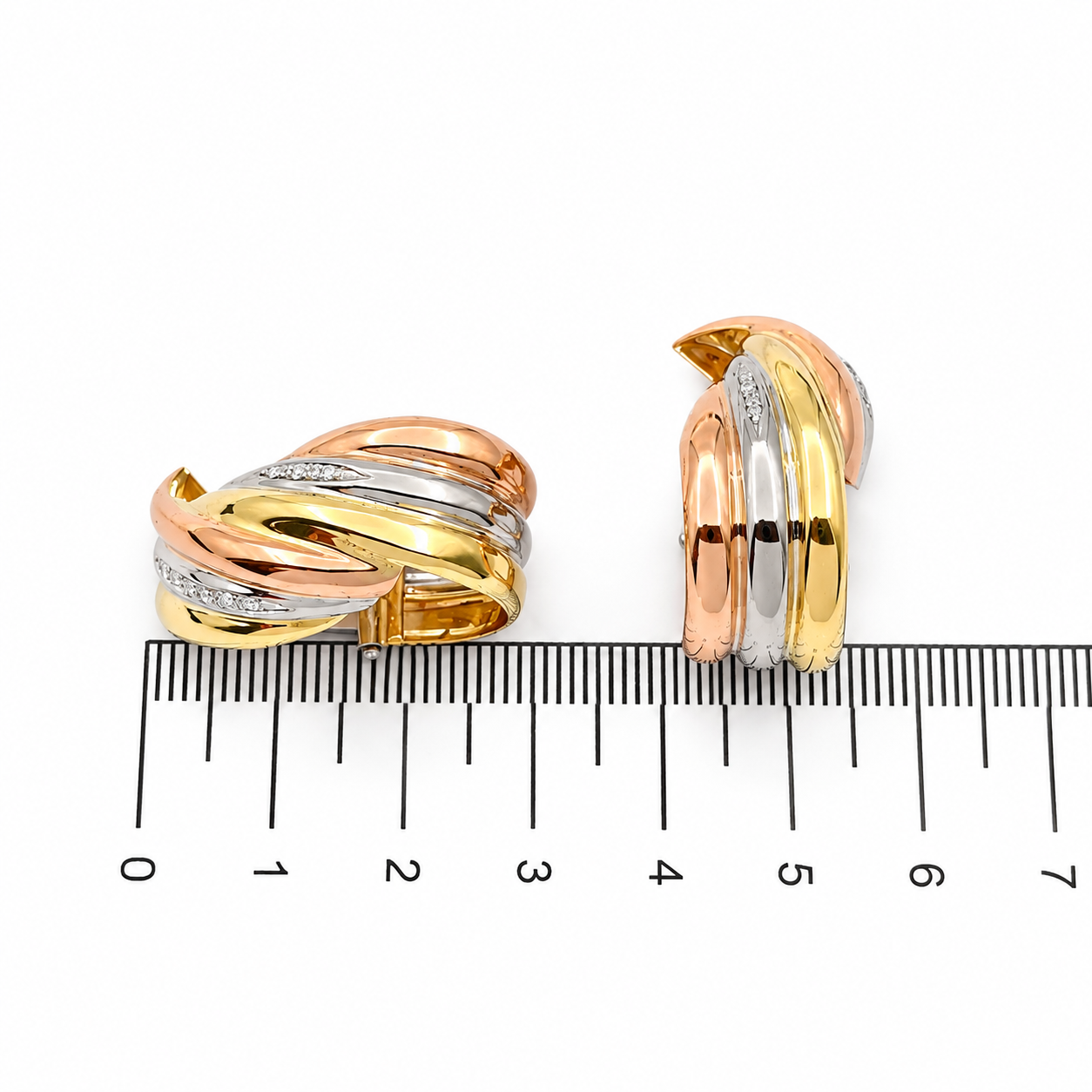 Orecchini - Oro giallo, oro bianco e oro rosa 18 carati