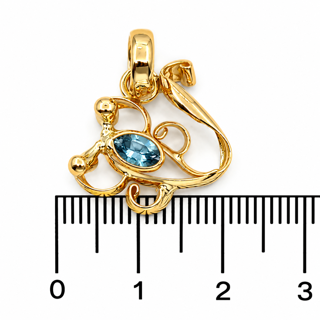 Ciondolo - 18 carati Oro giallo - 0.60ct. tw. Topazio - Made in Italy - HandMade