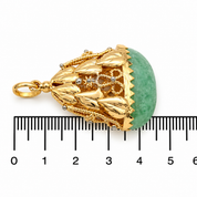 Ciondolo - 18 carati Oro giallo, Crisoprasio, Oro bianco - Made in Italy - Handmade