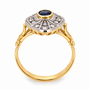 Anello - 18 carati Oro bianco, Oro giallo - 0.50ct. tw. Zaffiro - Diamante - Made in Italy - Handmade