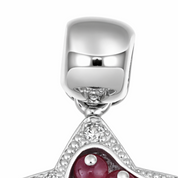 Ciondolo - 18 carati Oro bianco - 1.24ct. tw. Rubino - Diamante
