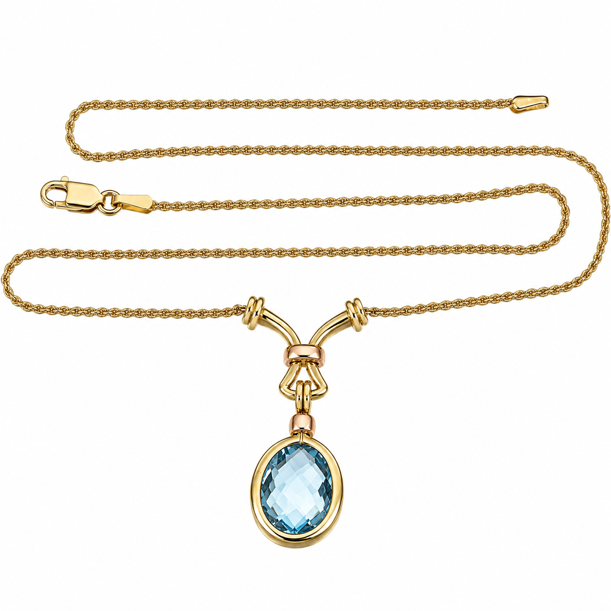 Collana con ciondolo - 18 carati Oro giallo, Oro rosa - 4.50ct. tw. Topazio - Made in Italy - Handmade