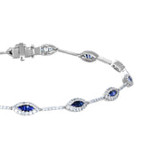 Bracciale - 18 carati Oro bianco - 2.04ct. tw. Zaffiro - Diamante