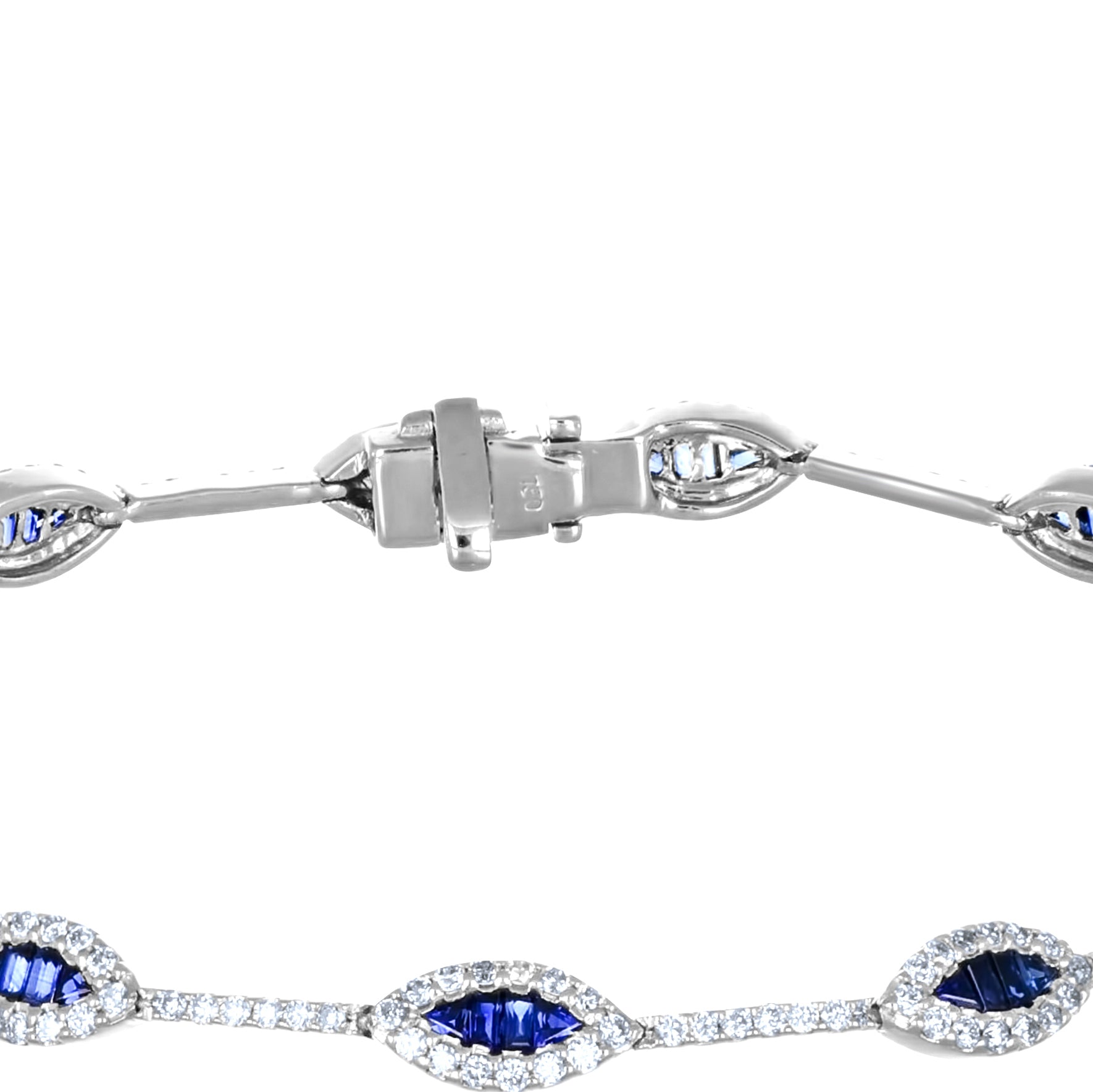 Bracciale - 18 carati Oro bianco - 2.04ct. tw. Zaffiro - Diamante