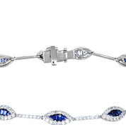 Bracciale - 18 carati Oro bianco - 2.04ct. tw. Zaffiro - Diamante