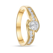Anello - 18 carati Oro bianco, Oro giallo - 0.56ct. tw. Diamante (Naturale)