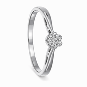 Anello - 18 carati Oro bianco - 0.03ct. tw. Diamante (Naturale)