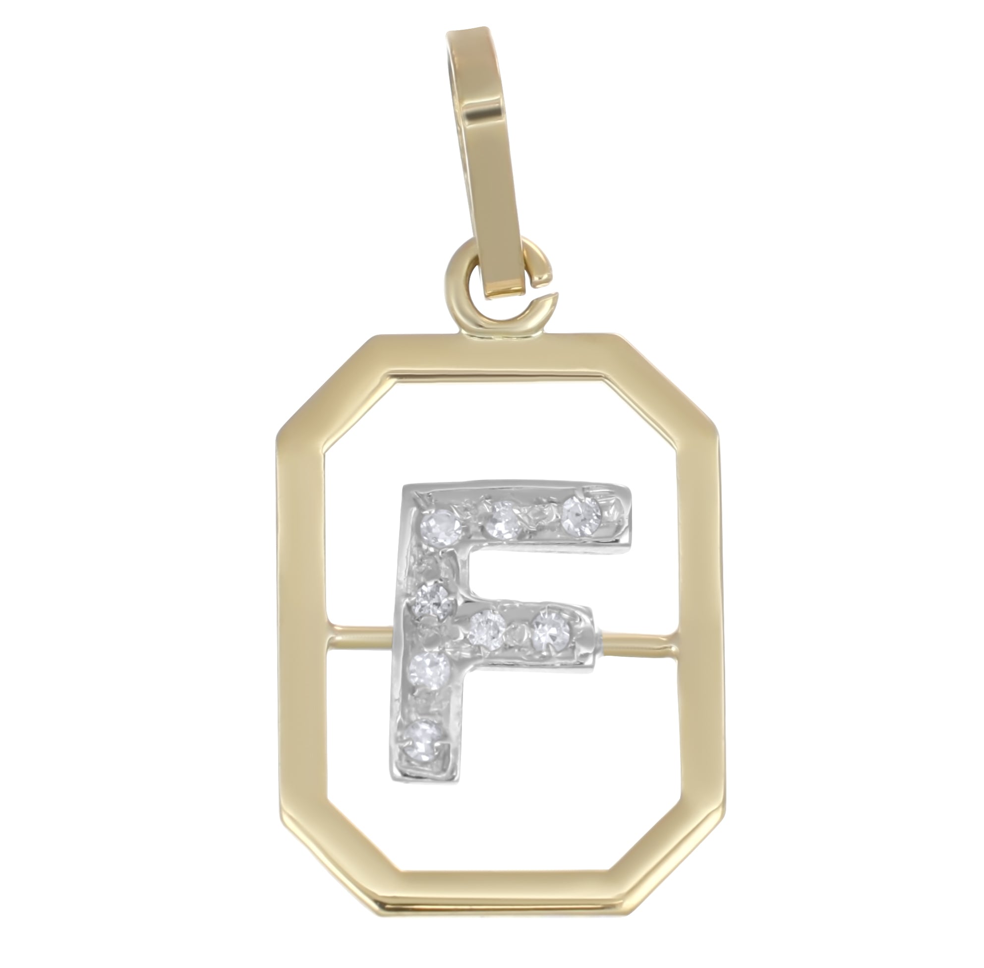 Ciondolo in Oro giallo ,Oro Bianco 18 carati- Diamanti