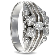 Anello - 18 carati Oro bianco - 0.20ct. tw. Diamante (Naturale)