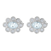 Orecchini - 18 carati Oro bianco - 2.01ct. tw. Acquamarina - Diamante