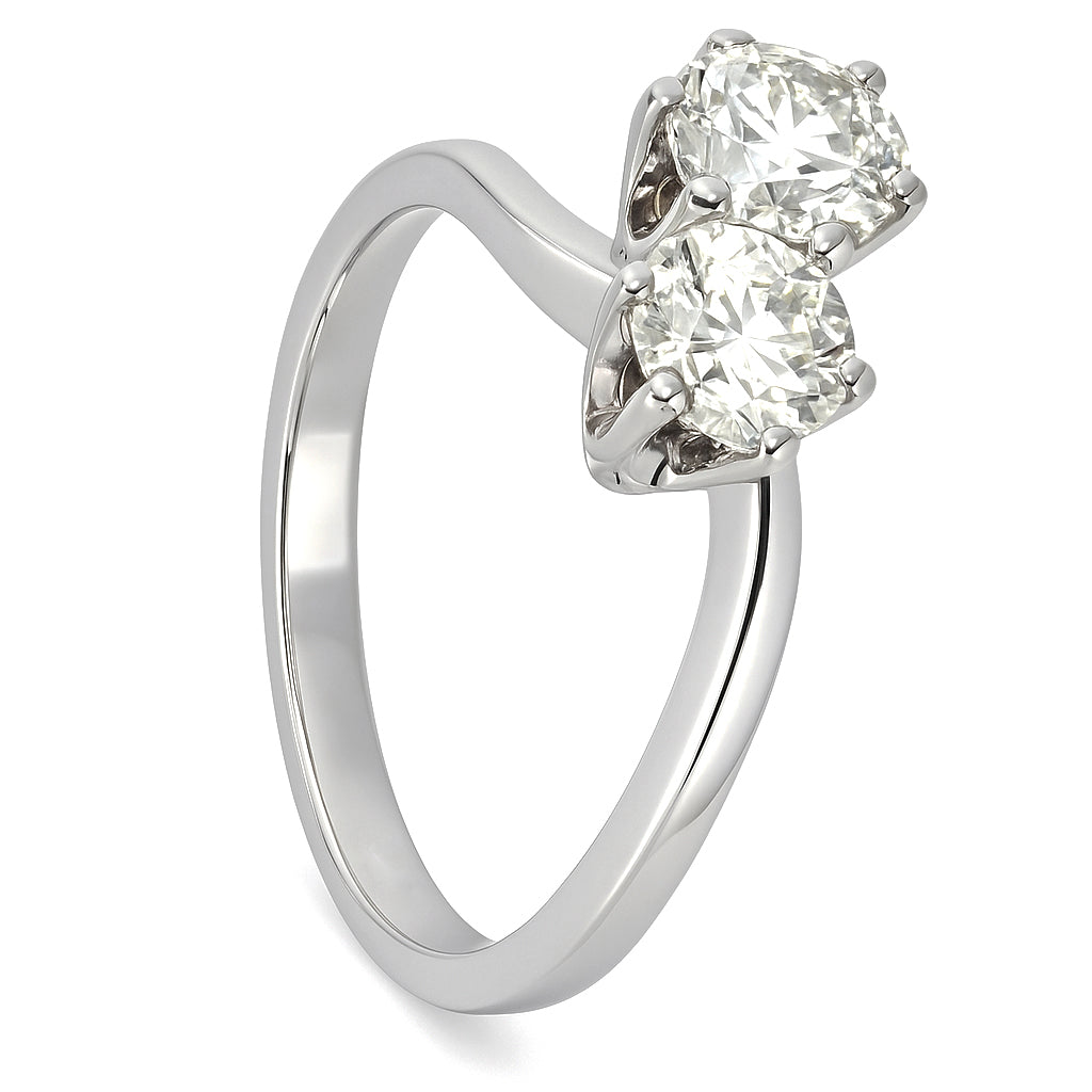 Anello - 18 carati Oro bianco Diamante (Naturale)