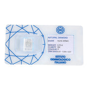 1 pcs Diamante (Naturale) - 0.70 ct - Rotondo - H - SI1 - Istituto Gemmologico Italiano (IGI)