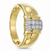Anello da donna in oro bianco e oro giallo 18 carati con diamanti
