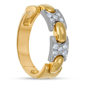 Anello - Oro bianco 18 kt., Oro giallo - 0,15 ct. tw. Diamante (naturale)