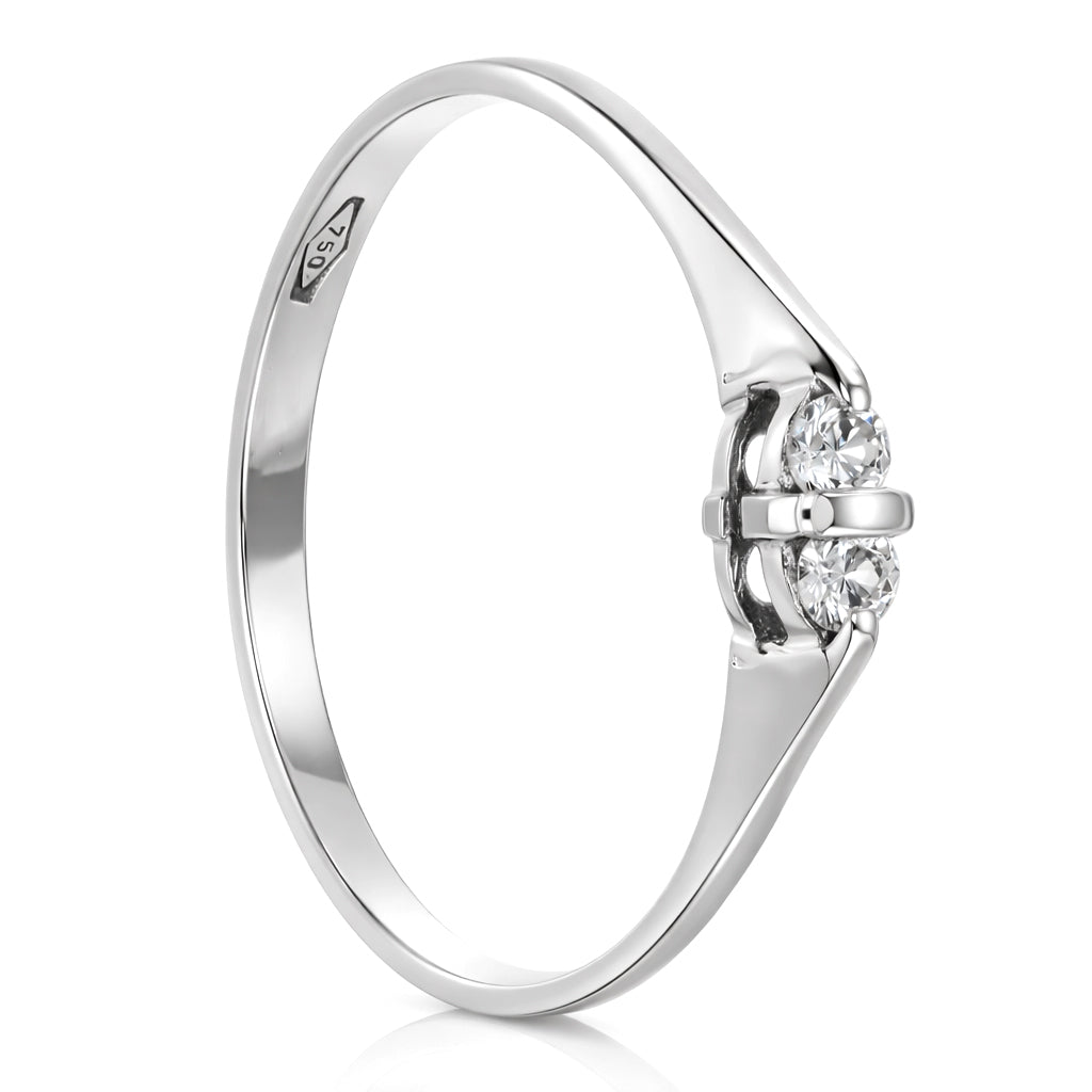 Anello - 18 carati Oro bianco Diamante (Naturale)