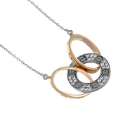 Collana con ciondolo - 18 carati Oro giallo, Oro bianco - 0.45ct. tw. Diamante (Naturale)