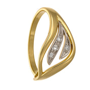 Anello - 18 carati Oro bianco, Oro giallo - 0.06ct. tw. Diamante (Naturale)