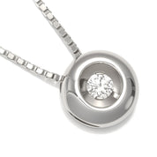 Collana con ciondolo - 18 carati Oro bianco - 0.04ct. tw. Diamante (Naturale)