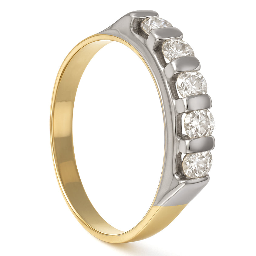 Anello - 18 carati Oro bianco - 0.70ct. tw. Diamante (Naturale)