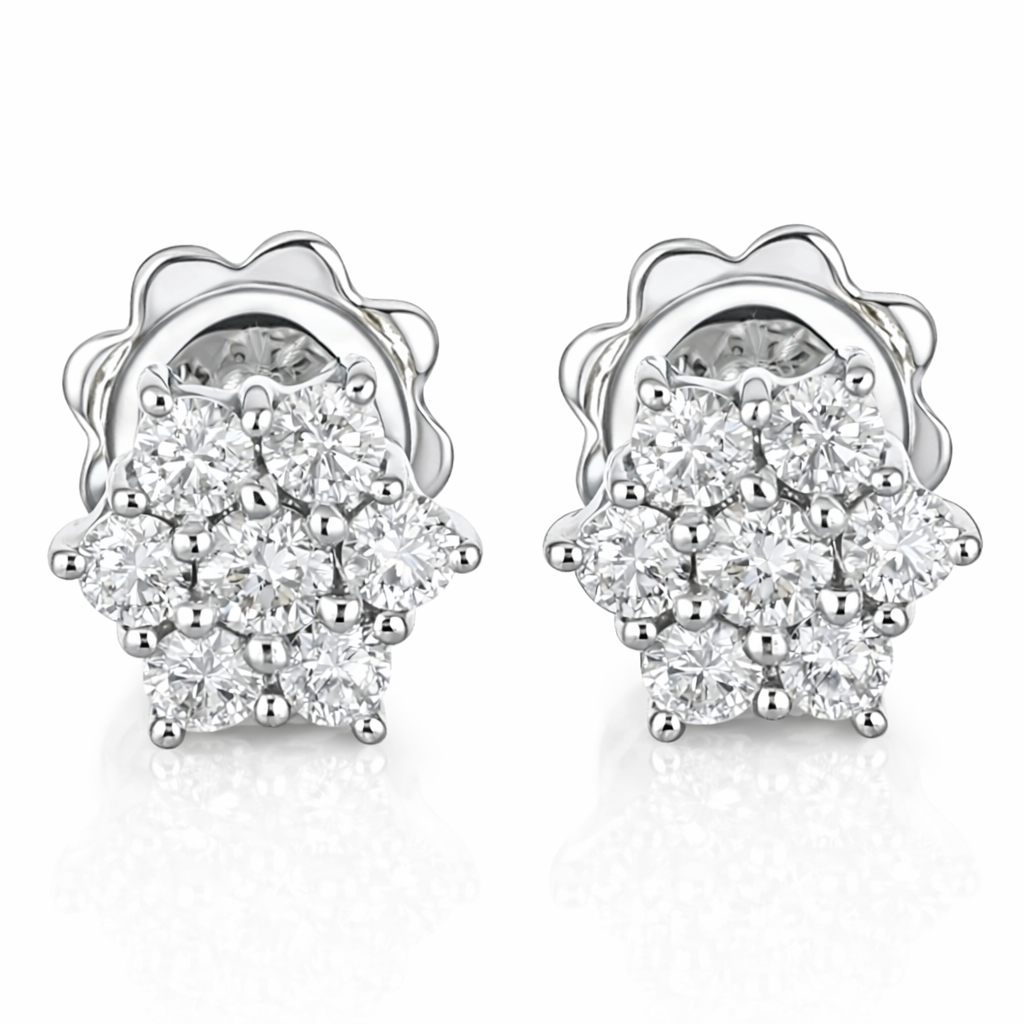 Orecchini - 18 carati Oro bianco - 0.96ct. tw. Diamante (Naturale)