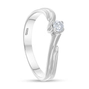 Anello - Oro bianco 18 kt. - 0,10 ct. tw. Diamante (Naturale)