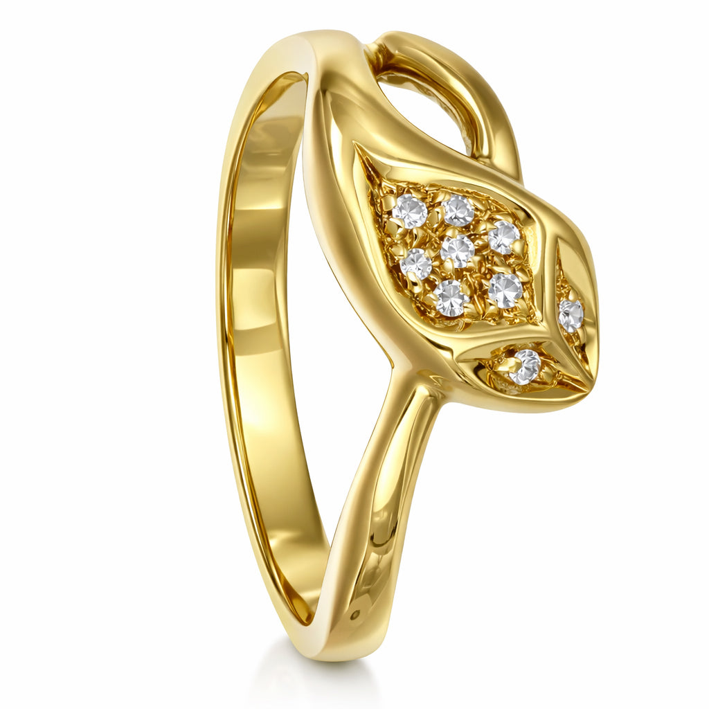 Anello - 18 carati Oro giallo - 0.09ct. tw. Diamante (Naturale)