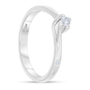 Anello - 18 carati Oro bianco - 0.08ct. tw. Diamante (Naturale)