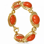 Bracciale - 18 carati Oro giallo Corallo