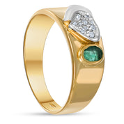 Anello - Oro bianco 18 kt, Oro giallo - 0,49 ct. tw. Smeraldo - Diamante