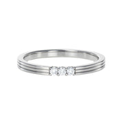 Anello - 18 carati Oro bianco - 0.08ct. tw. Diamante (Naturale)