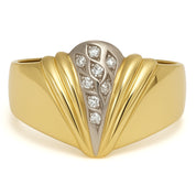 Anello - 18 carati Oro bianco, Oro giallo - 0.12ct. tw. Diamante (Naturale)