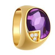 Anello - 18 carati Oro giallo - 8.645ct. tw. Ametista - Diamante