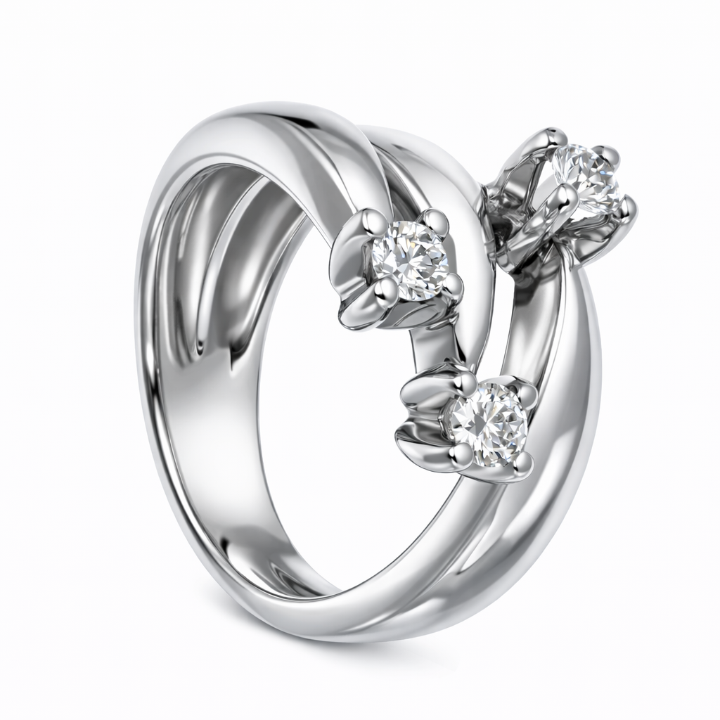 Anello - 18 carati Oro bianco - 0.36ct. tw. Diamante (Naturale)