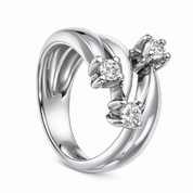 Anello - 18 carati Oro bianco - 0.36ct. tw. Diamante (Naturale)