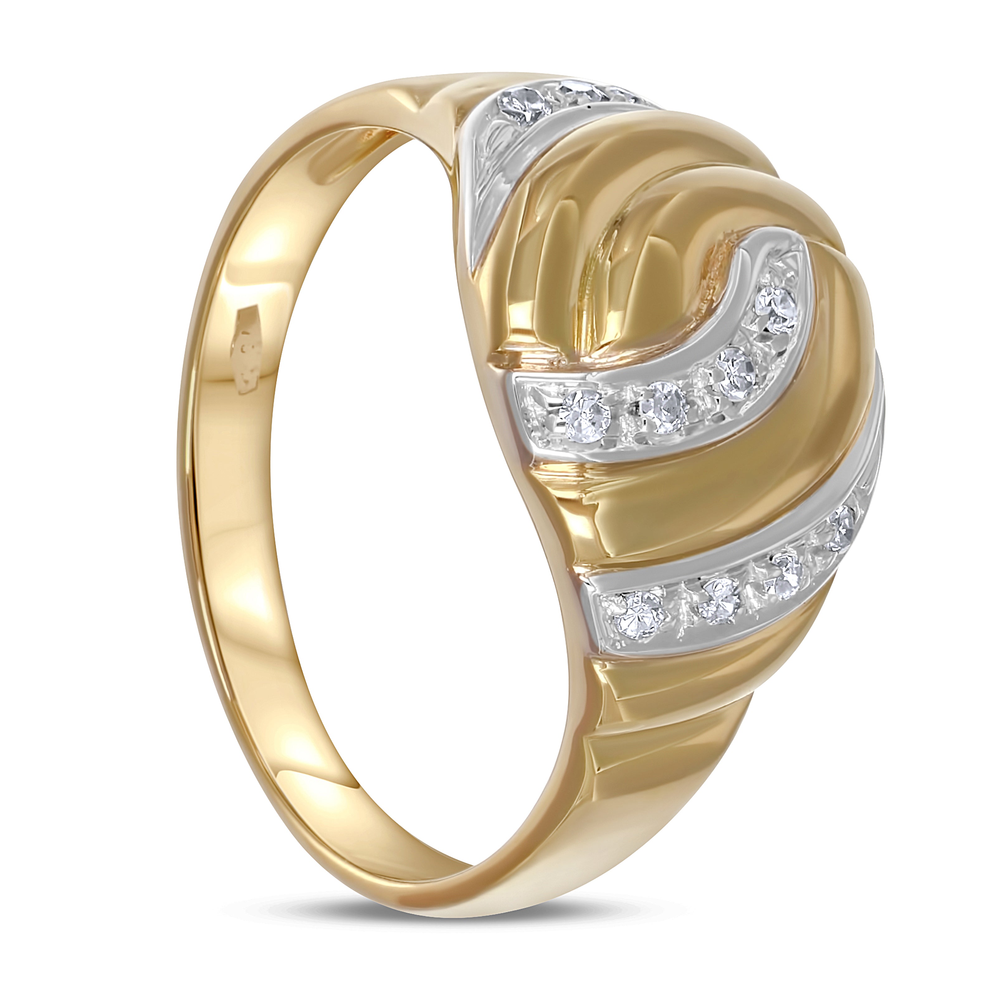 Anello - 18 carati Oro bianco, Oro giallo - 0.22ct. tw. Diamante (Naturale)