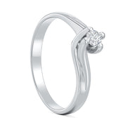 Anello - 18 carati Oro bianco - 0.14ct. tw. Diamante (Naturale)