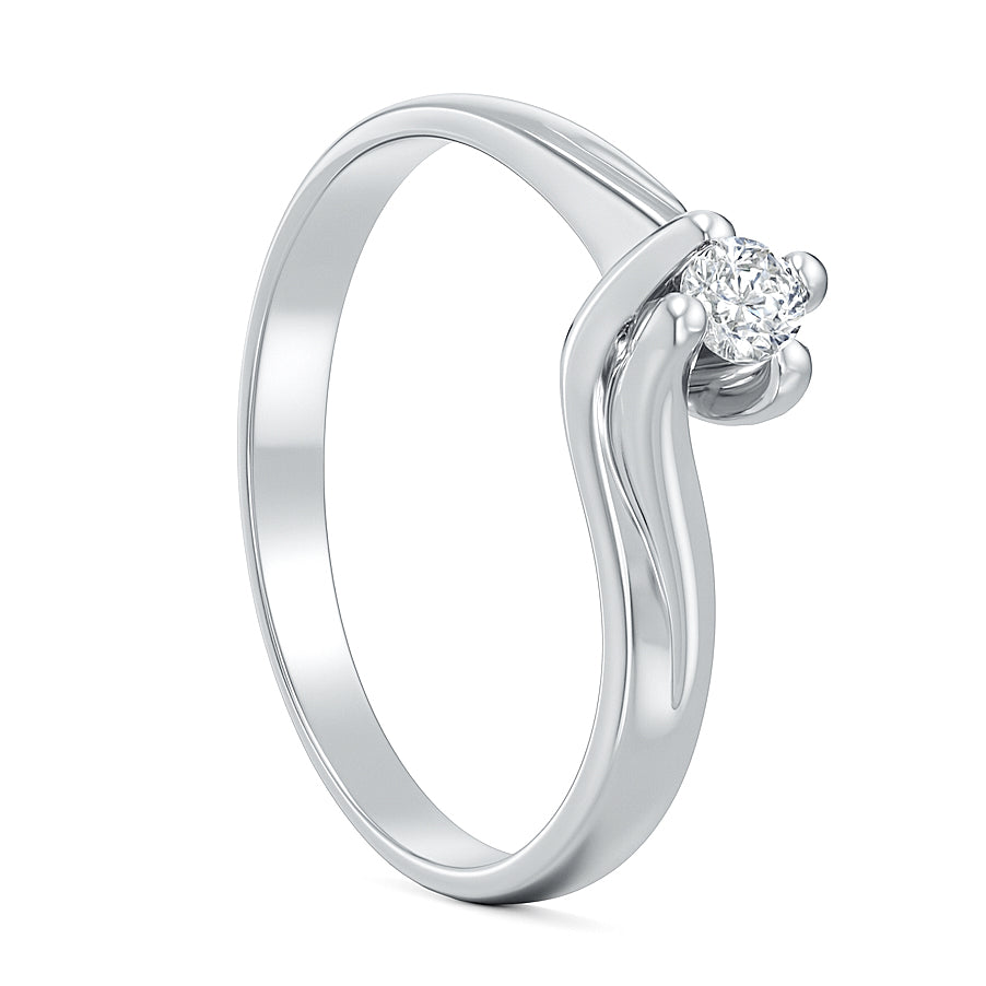 Anello - 18 carati Oro bianco - 0.14ct. tw. Diamante (Naturale)