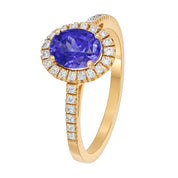 Anello - 18 carati Oro giallo - 1.96ct. tw. Tanzanite - Diamante