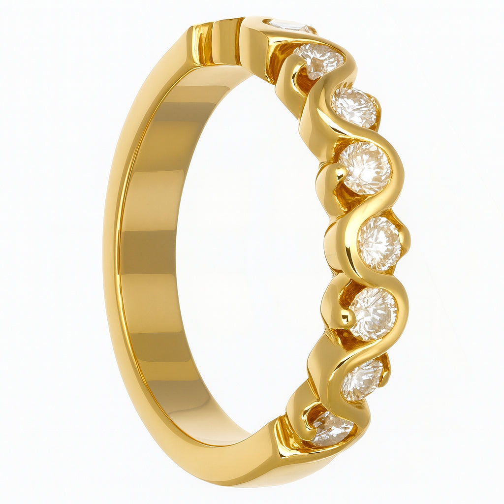 Anello - 18 carati Oro giallo - 0.36ct. tw. Diamante (Naturale)