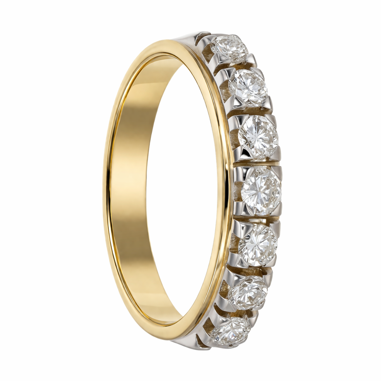 Anello - 18 carati Oro giallo, Oro bianco - 0.63ct. tw. Diamante (Naturale)