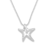 Collana con ciondolo - 18 carati Oro bianco - 0.10ct. tw. Diamante (Naturale)