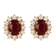 Orecchini - 18 carati Oro rosa - 3.10ct. tw. Rubino - Diamante