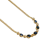 Collana con ciondolo - 18 carati Oro giallo - 1.25ct. tw. Zaffiro - Diamante