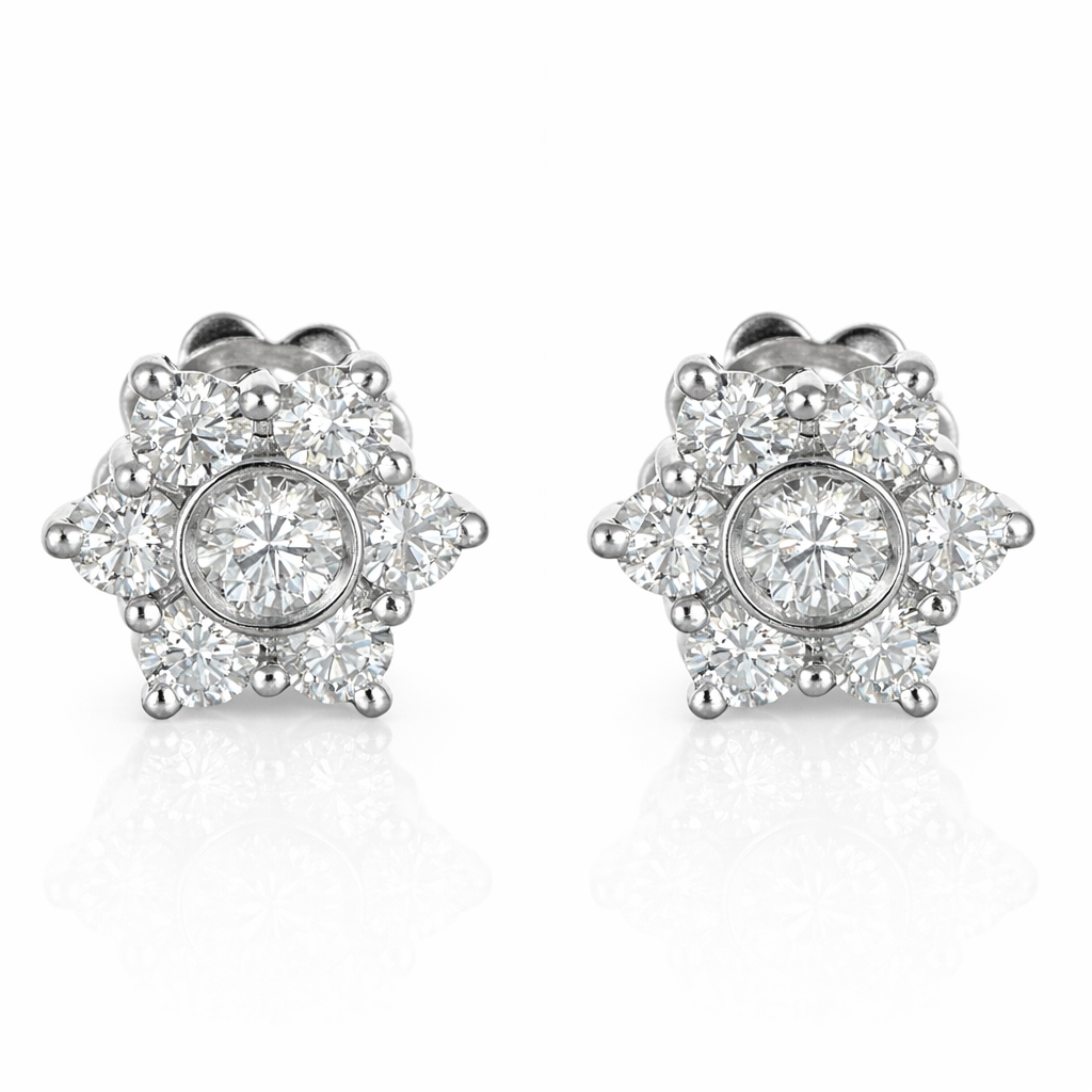 Orecchini - 18 carati Oro bianco - 0.50ct. tw. Diamante (Naturale)