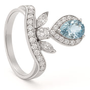 Anello - 18 carati Oro bianco - 1.74ct. tw. Acquamarina - Diamante